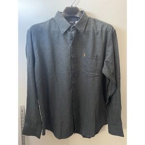 IZOD Mens Flannel Long Sleeve Button‎ Up Shirt Gray Size XL (NWT)
